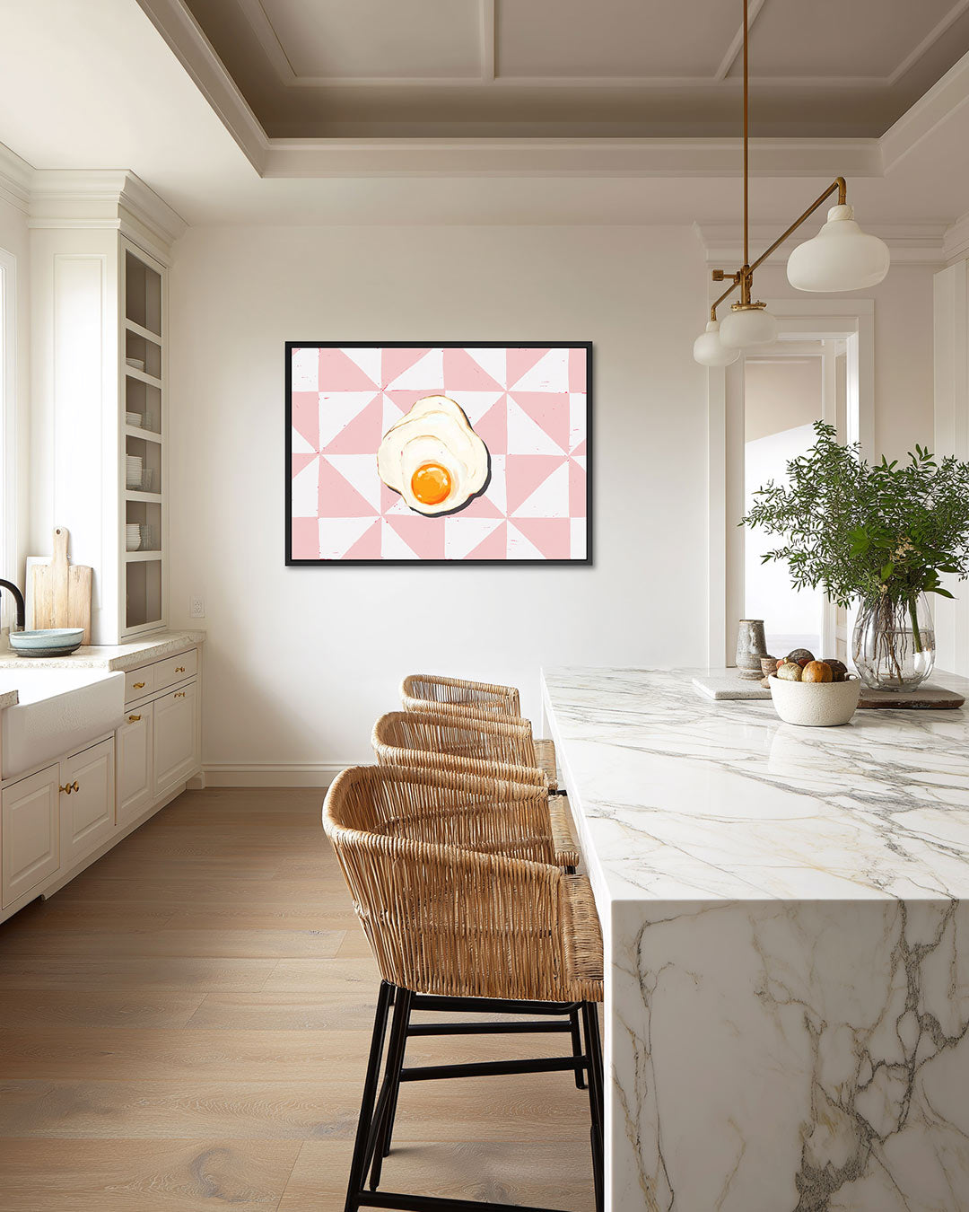 Geometrisch ontbijt – liggende wanddecoratie