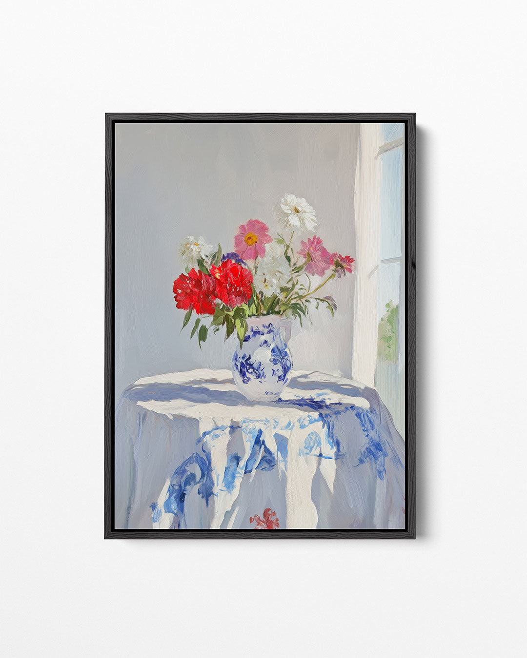 Bloemen in vaas – staand wanddecoratie kunstwerk