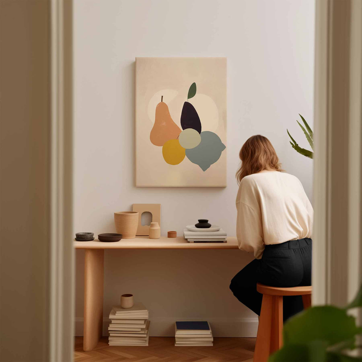 Abstracte Vruchtenexplosie – modern portret kunstwerk van WallArtistic