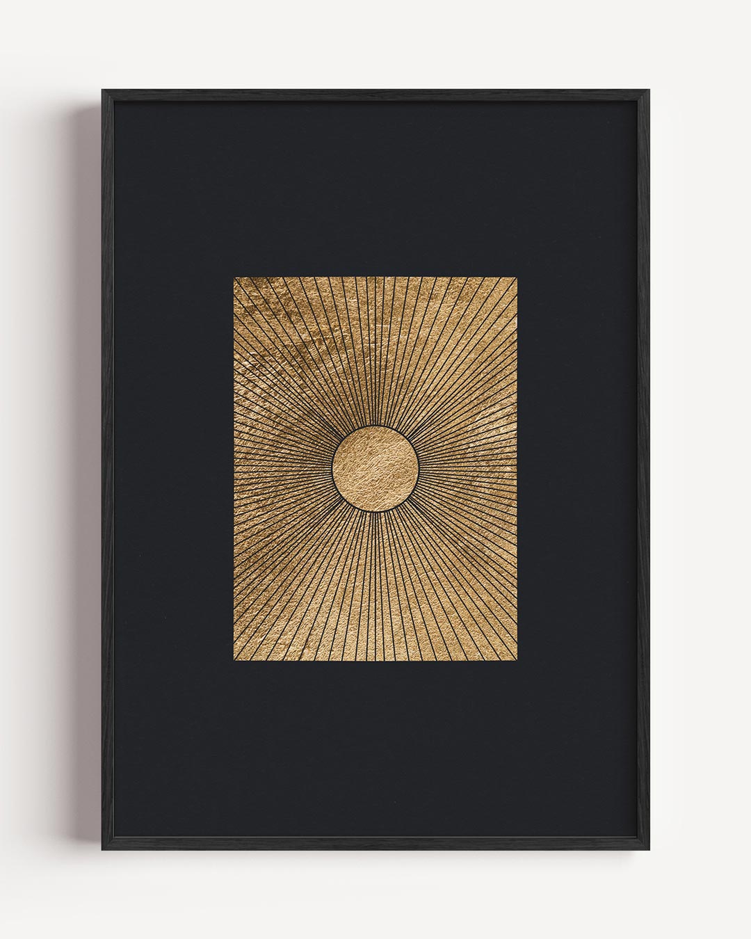 Stralende Gouden Zon – textuur portret poster als wanddecoratie