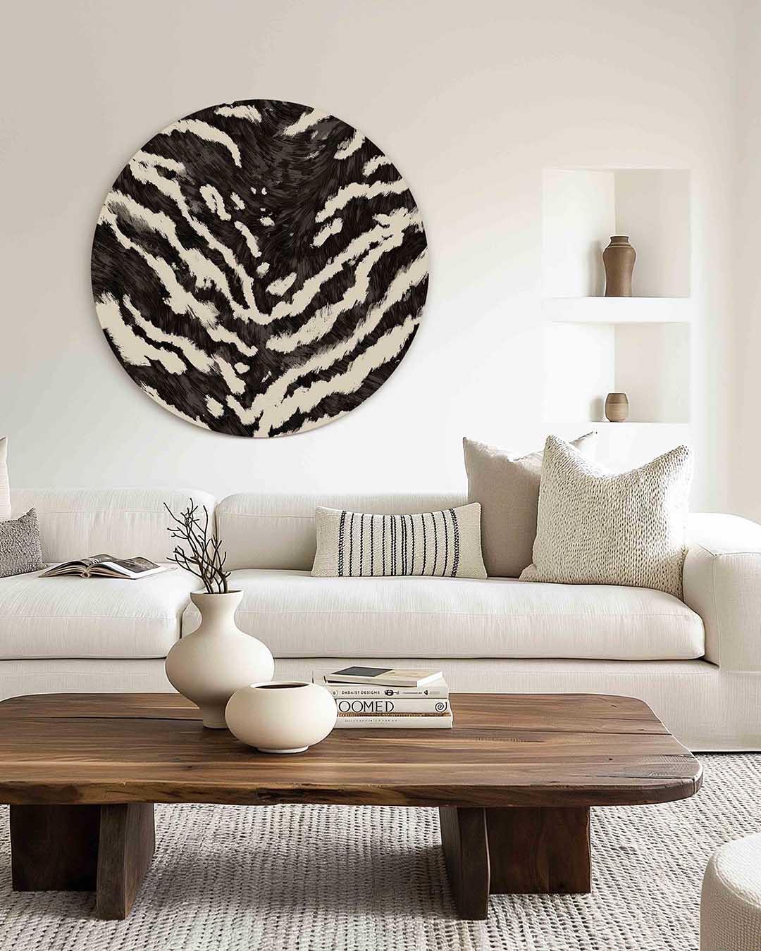 Zebra patroon – dierenprint muurcirkel voor aan de muur