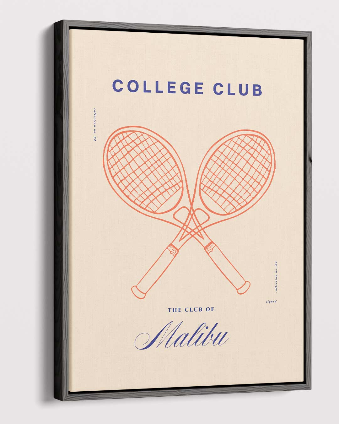 Tennisstijl in Malibu – canvas wanddecoratie in portret formaat