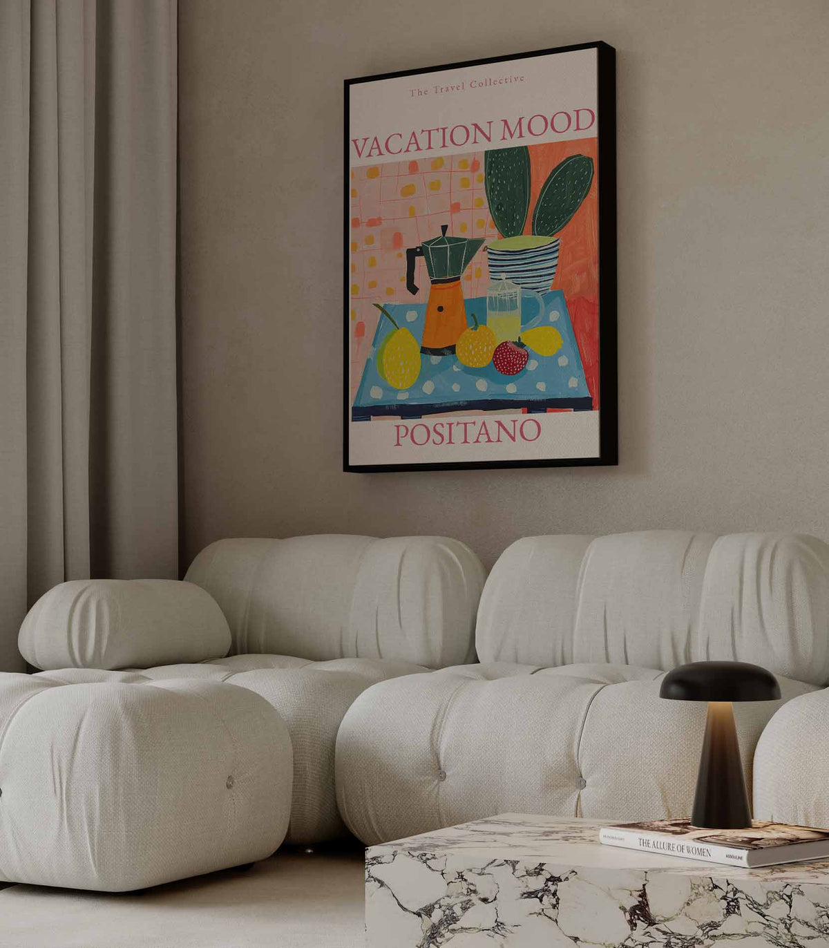 Zomerse Positano Vibes – canvas kunstwerk als wanddecoratie