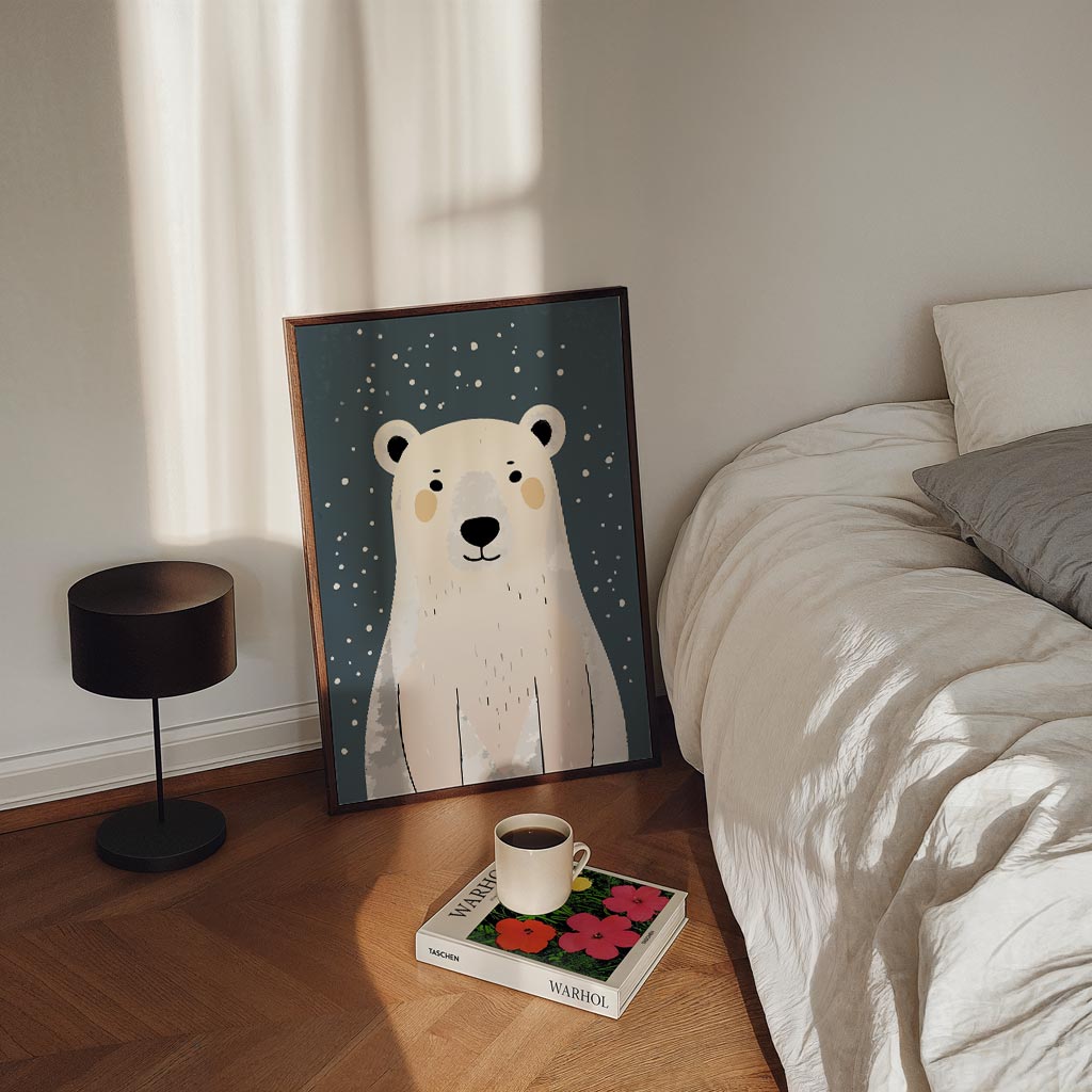 Schattige IJsbeer – staande kinderkamer wanddecoratie van WallArtistic
