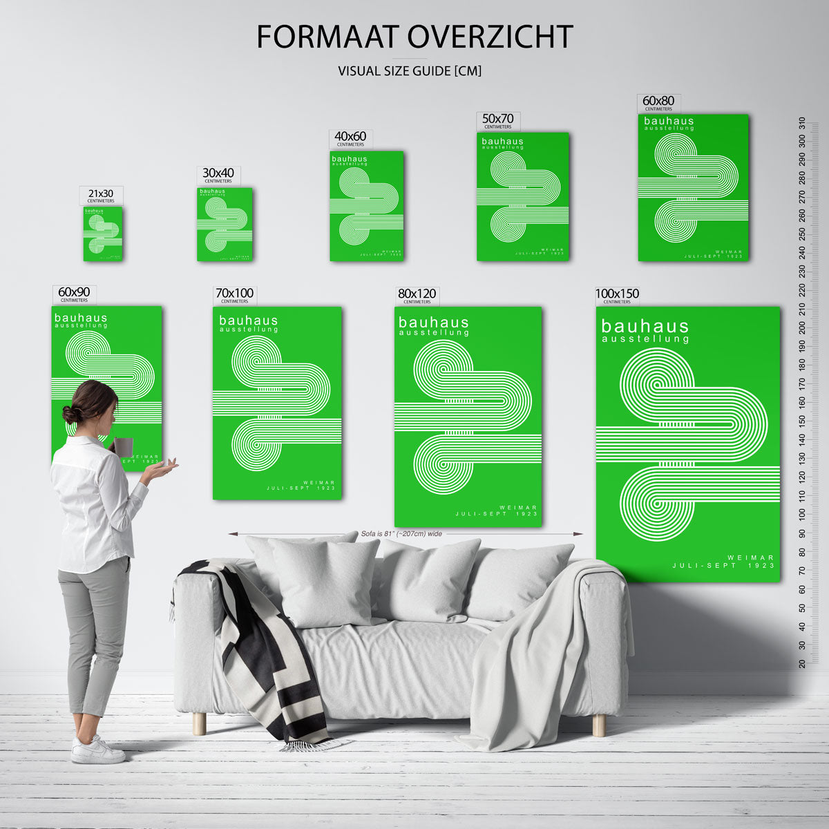 Lijnen en kleurvlakken – geometrische poster in Bauhaus-stijl van WallArtistic