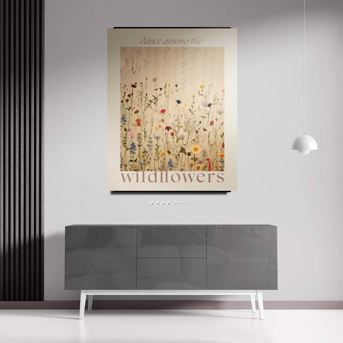 Dans tussen de Wilde Bloemen – staand kunstwerk voor modern interieur