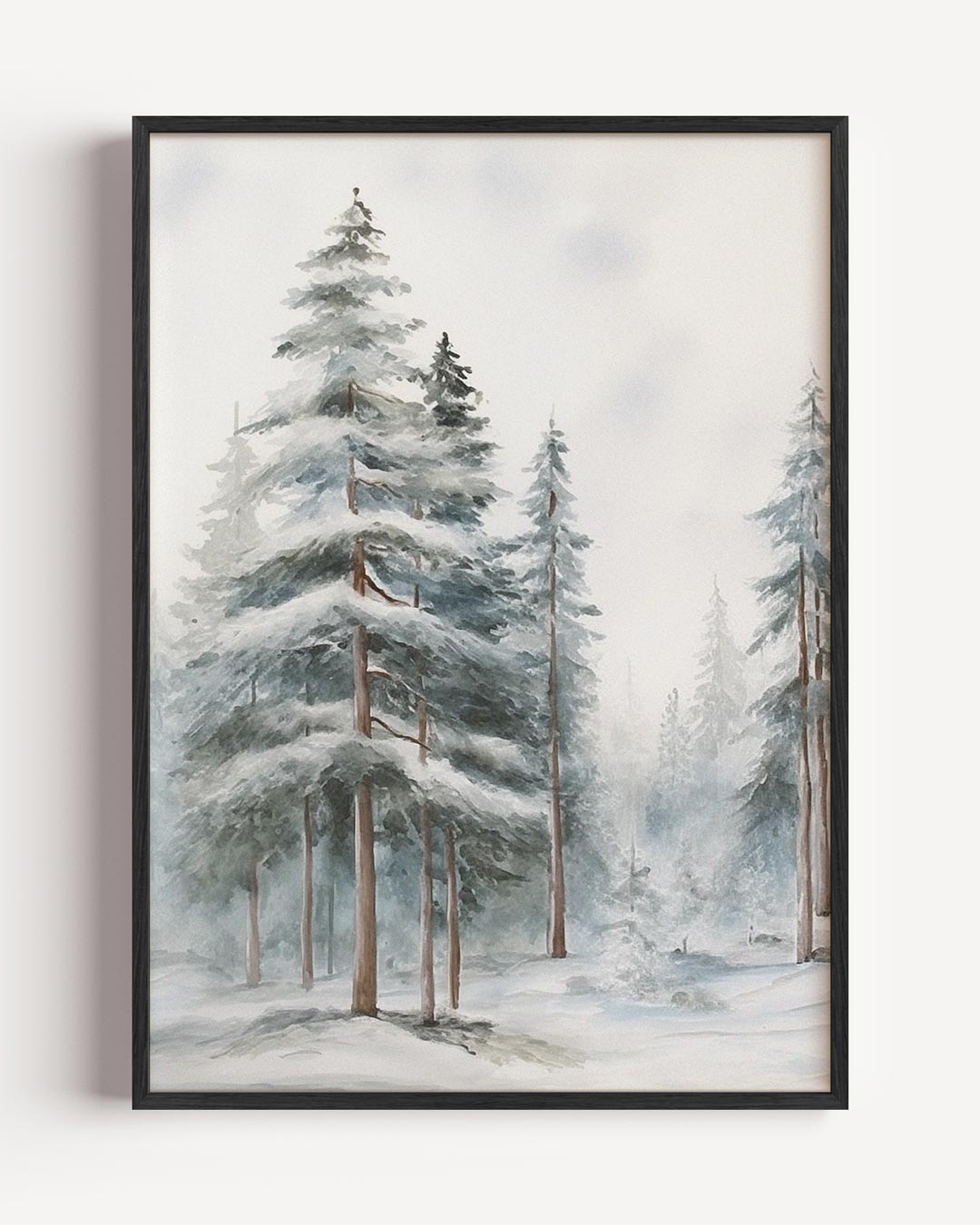 Winterse Boslandschap – kerst portret poster als wanddecoratie