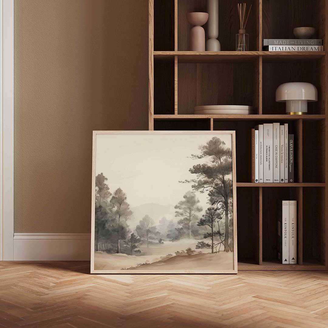 Boslandschap – vierkante vintage wanddecoratie van WallArtistic