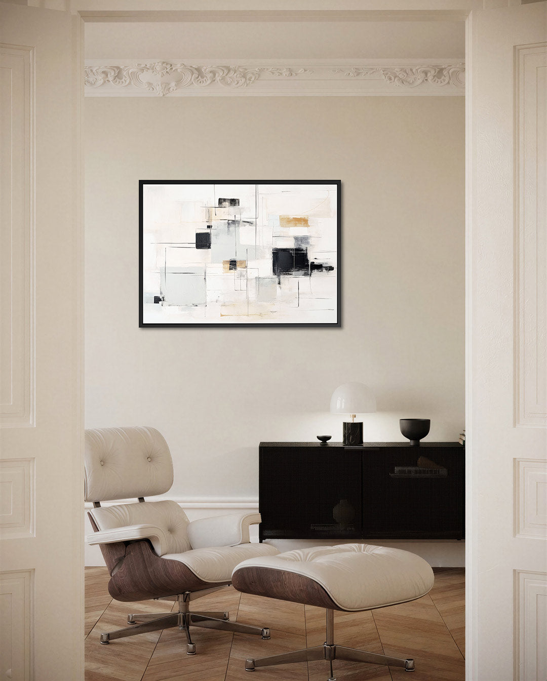 Geometrische lijnen – liggende wanddecoratie