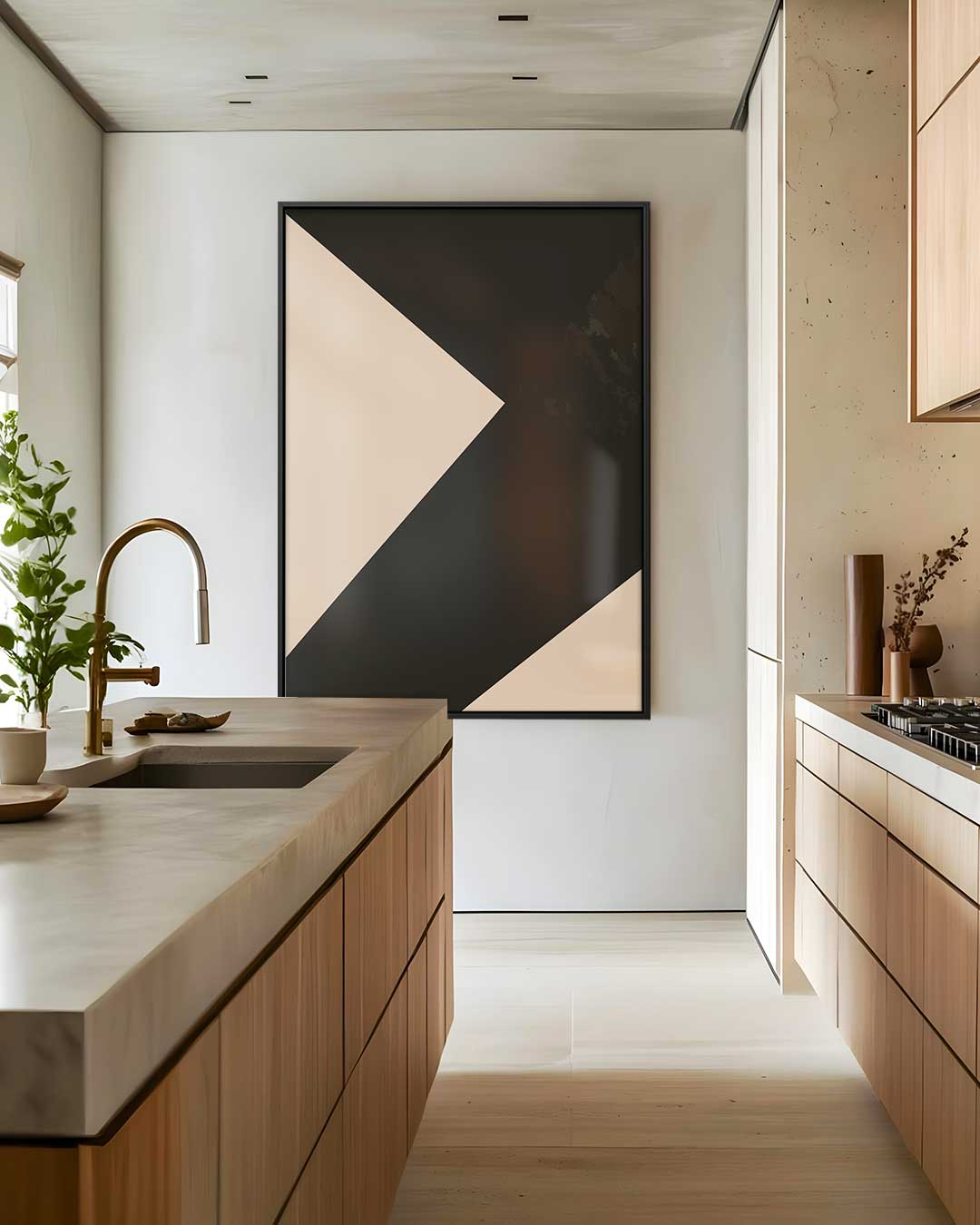 Moderne Abstracte Geometrie – dibond wanddecoratie in staand formaat