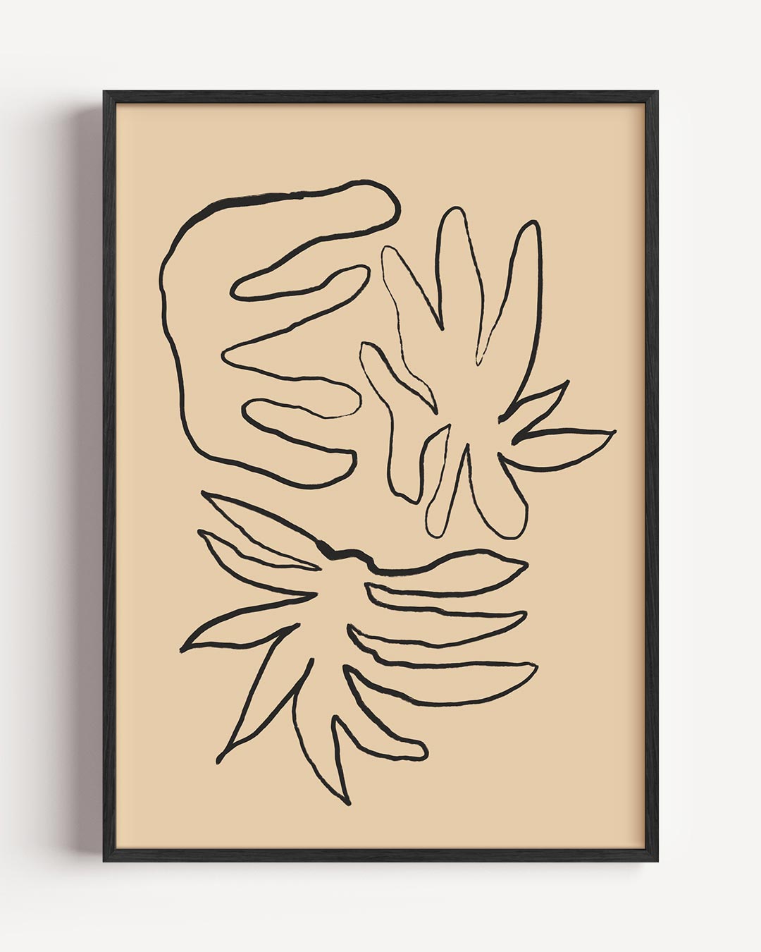 Organische Lijnen – bloemen portret poster als wanddecoratie