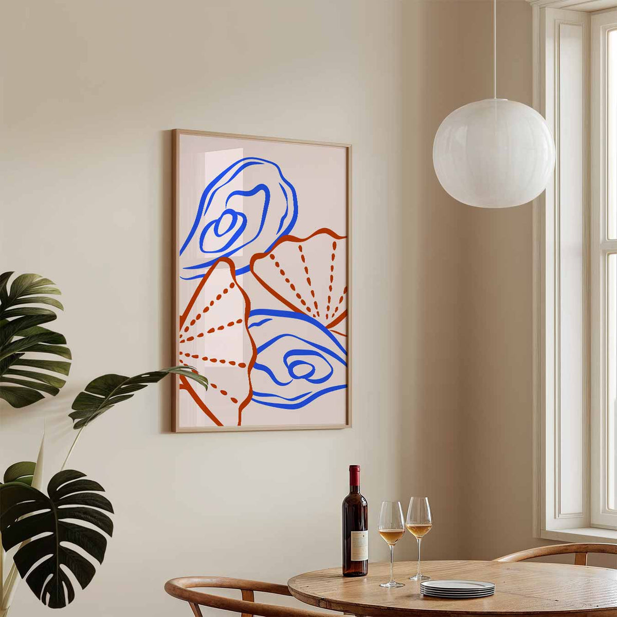 Levendige Schelpenkunst – keukenposter in staand formaat