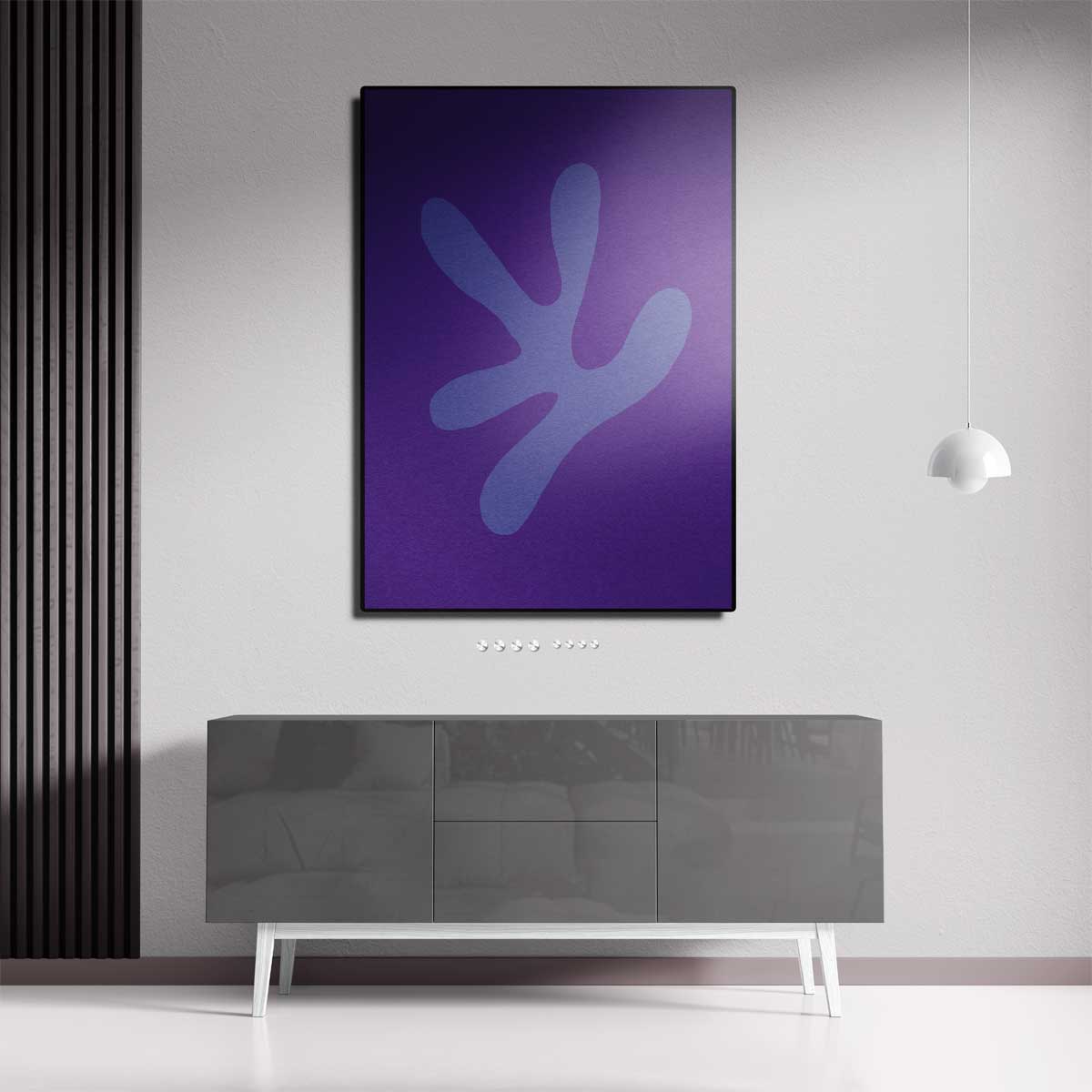 Speelse Paarse Vormen – portret wandkunst van WallArtistic