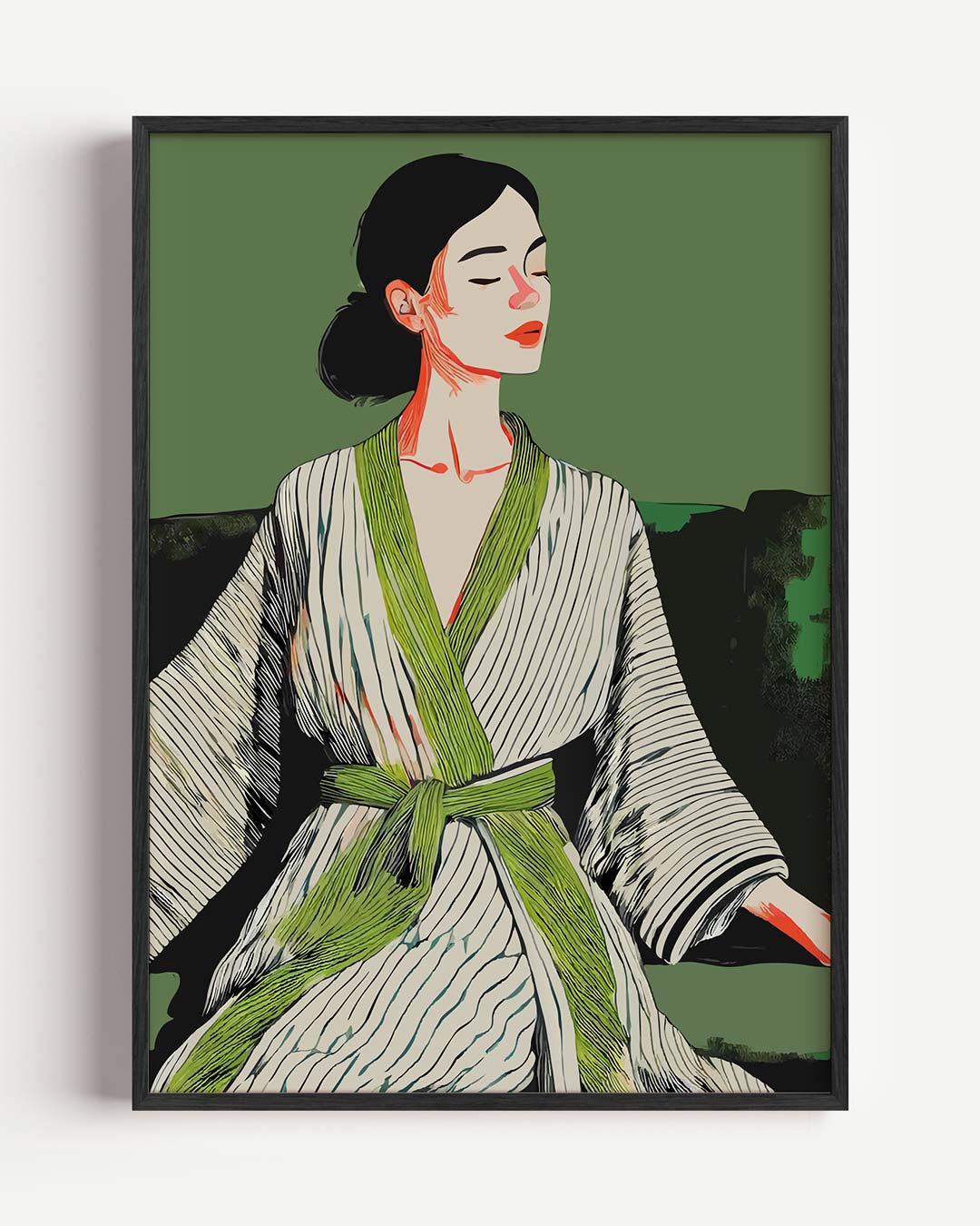 Zen Meditatie Vrouwenposter – zomer portret poster als wanddecoratie