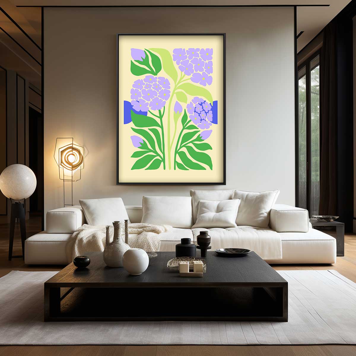 Bloemenpracht in Lila – dibond wanddecoratie in staand formaat