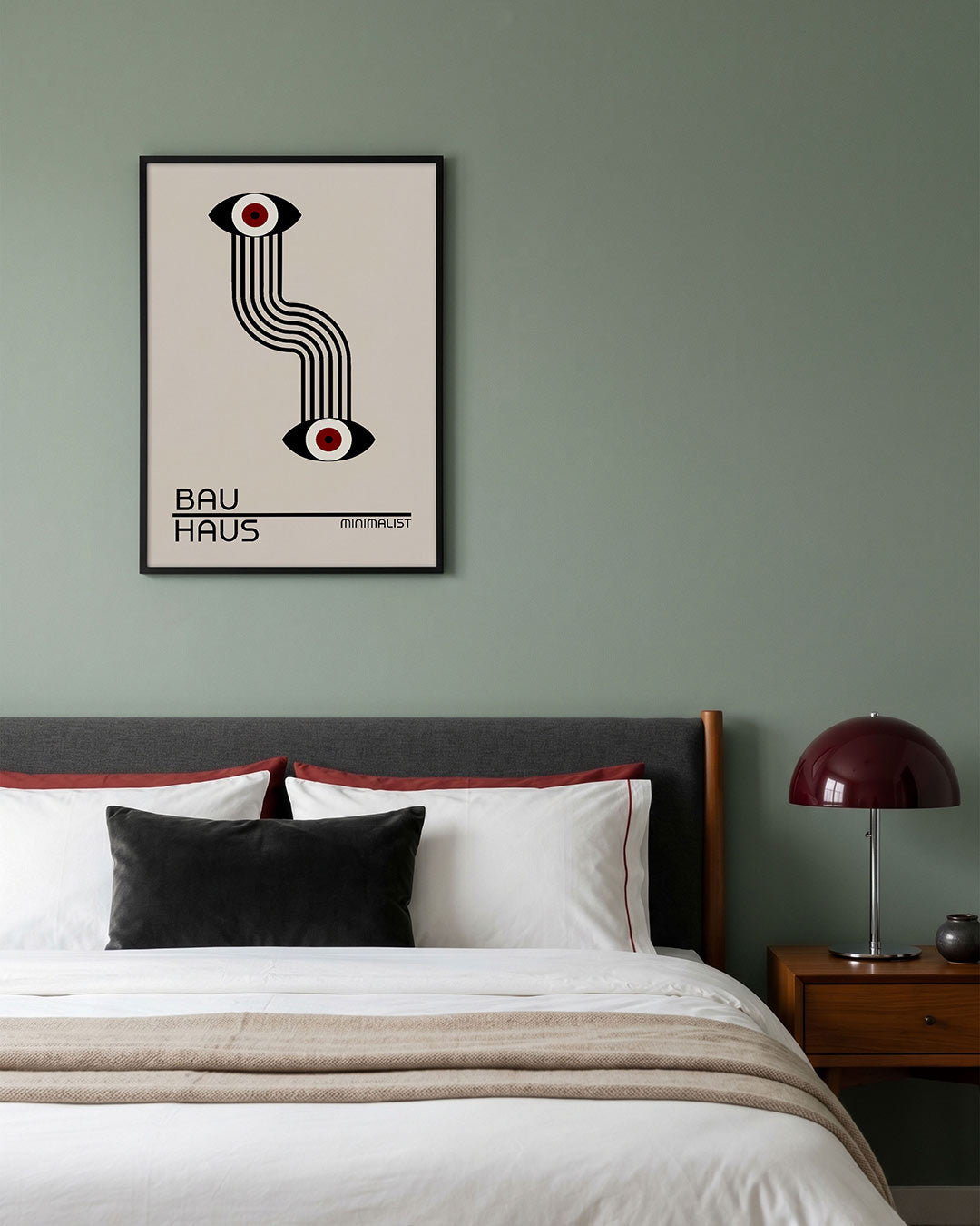 Lijnen en ogen – geometrische poster in Bauhaus-stijl van WallArtistic