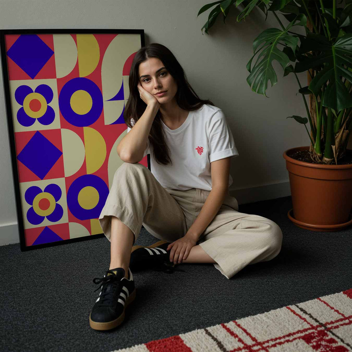 Retro Vibes Geometrische – abstracte wandkunst als portret poster