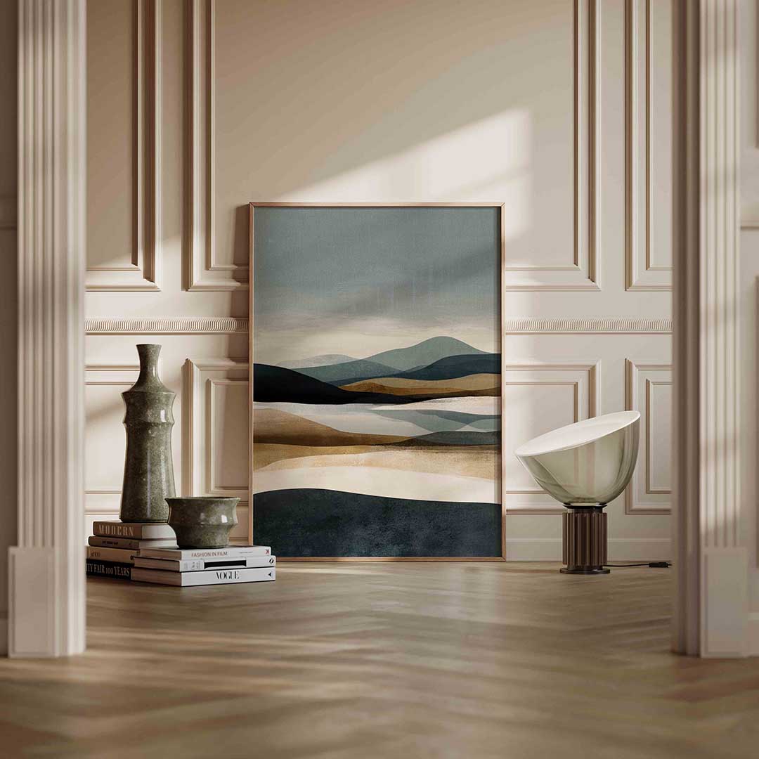 Landschap met heuvels – staande abstracte wanddecoratie van WallArtistic