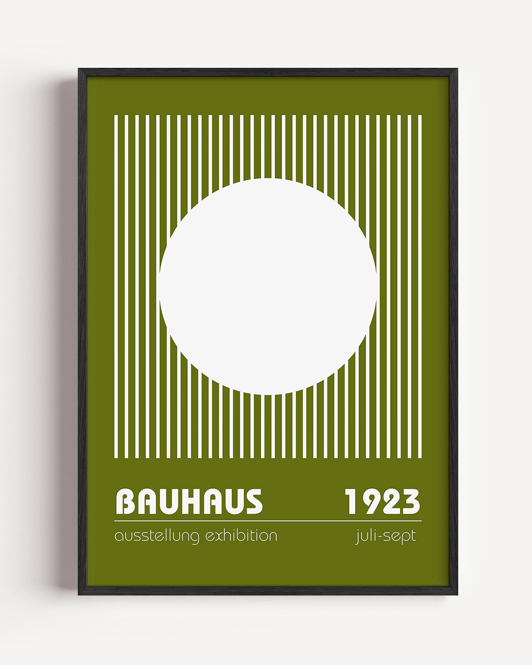 Lijnen en cirkel – staande Bauhaus poster als wanddecoratie