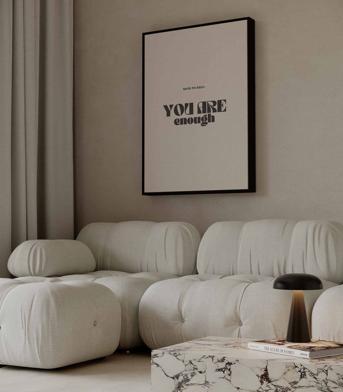 Inspirerende Motivatieposter "You Are Enough – dibond wanddecoratie in staand formaat