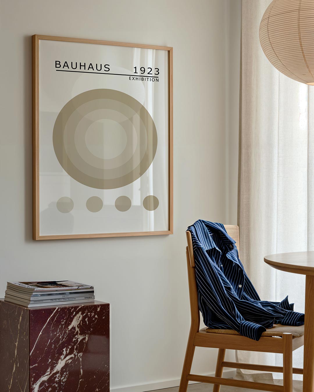 Cirkelritme en balans – geometrische poster in Bauhaus-stijl van WallArtistic