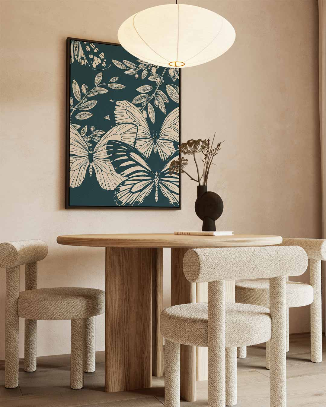 Vlinders in de Nacht – dibond wanddecoratie in staand formaat