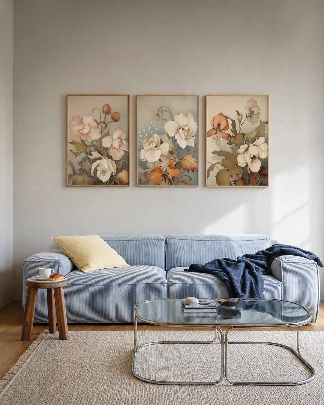 Bloemrijke harmonie posterset – tweede productweergave – deze posterset toont delicate bloemen in zachte tinten
