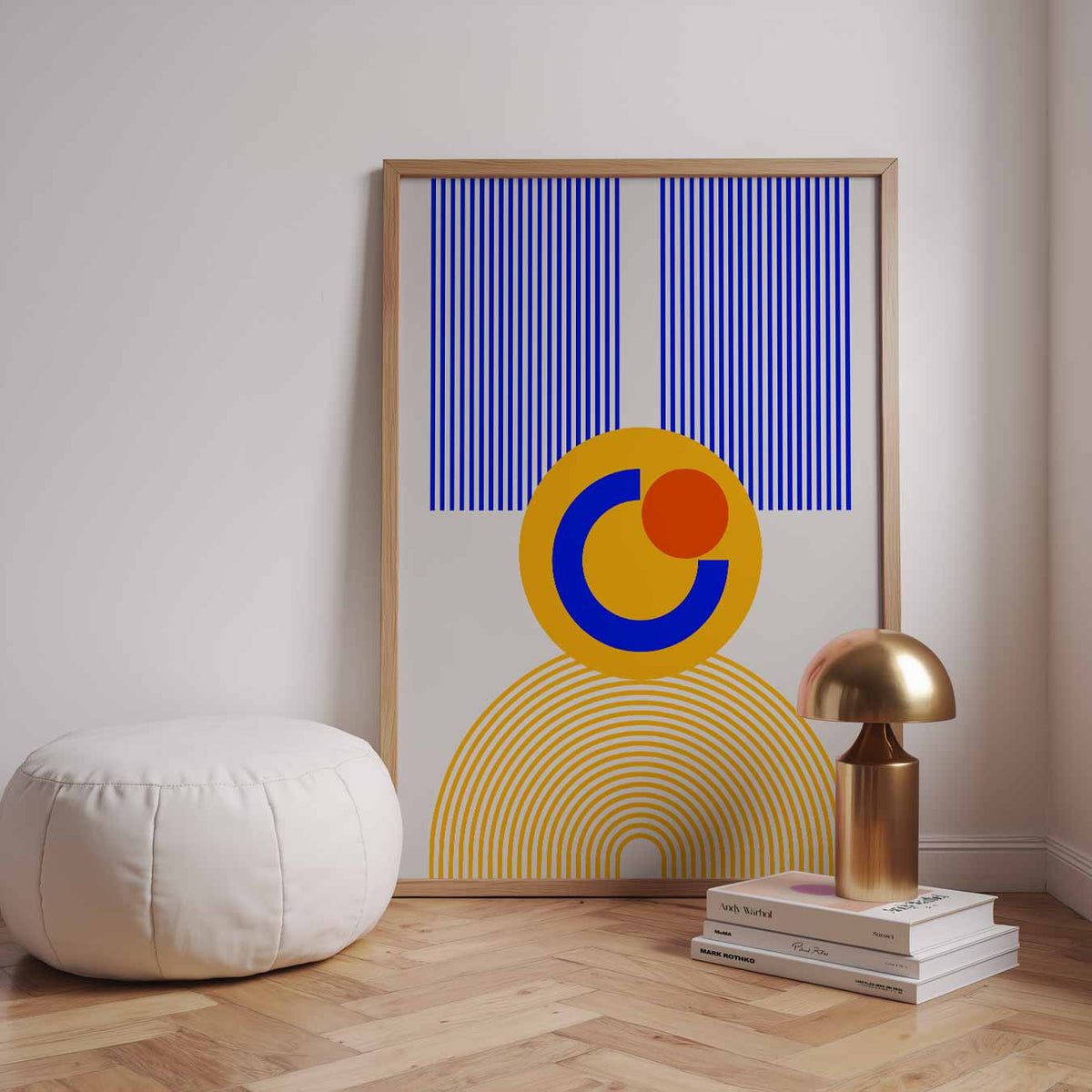 Vrolijke Geometrische Kunstposter – dieren poster in staand formaat