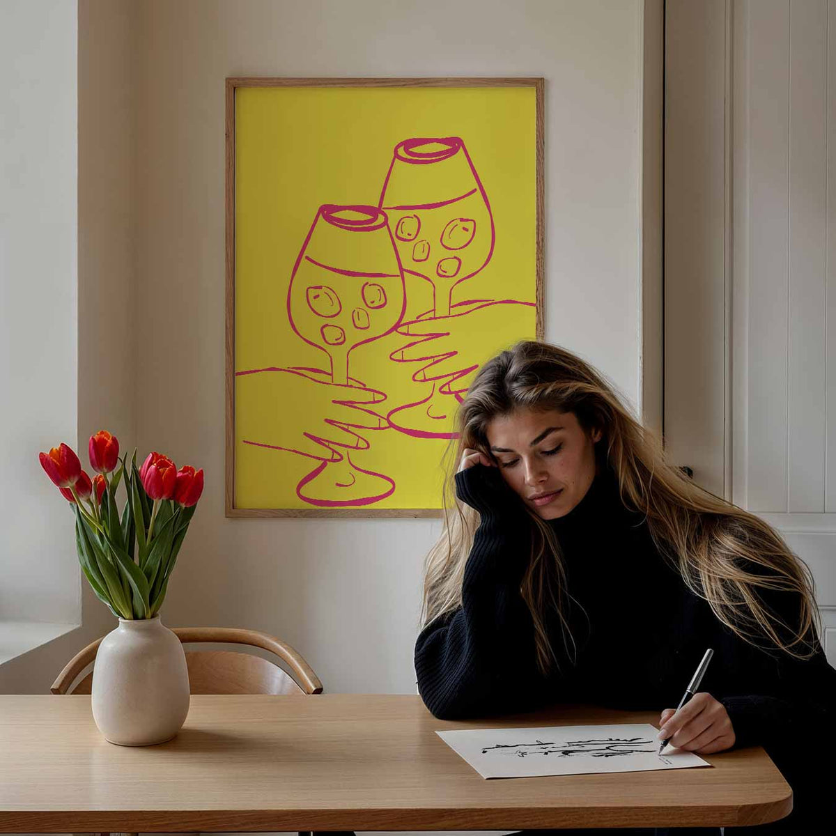 Sprankelende Cheers – keuken portret poster, afbeelding 7