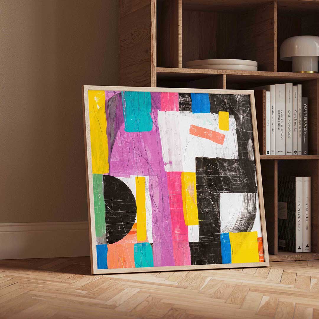 Abstracte vormen – geïllustreerde wandkunst als vierkante poster