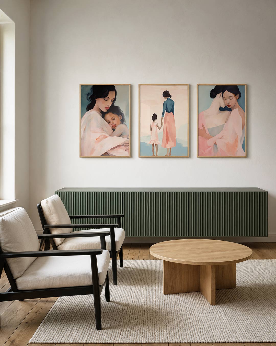 Abstract posterset – derde productweergave – een abstracte posterset met donkere tinten en een rustige