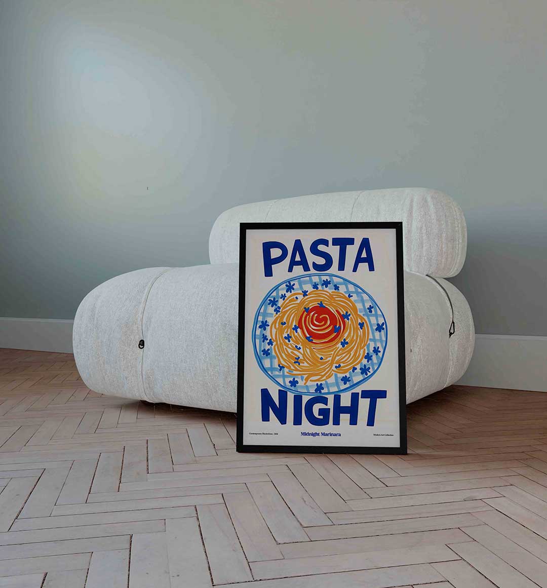 Pasta night – Streetart wandkunst als portret poster