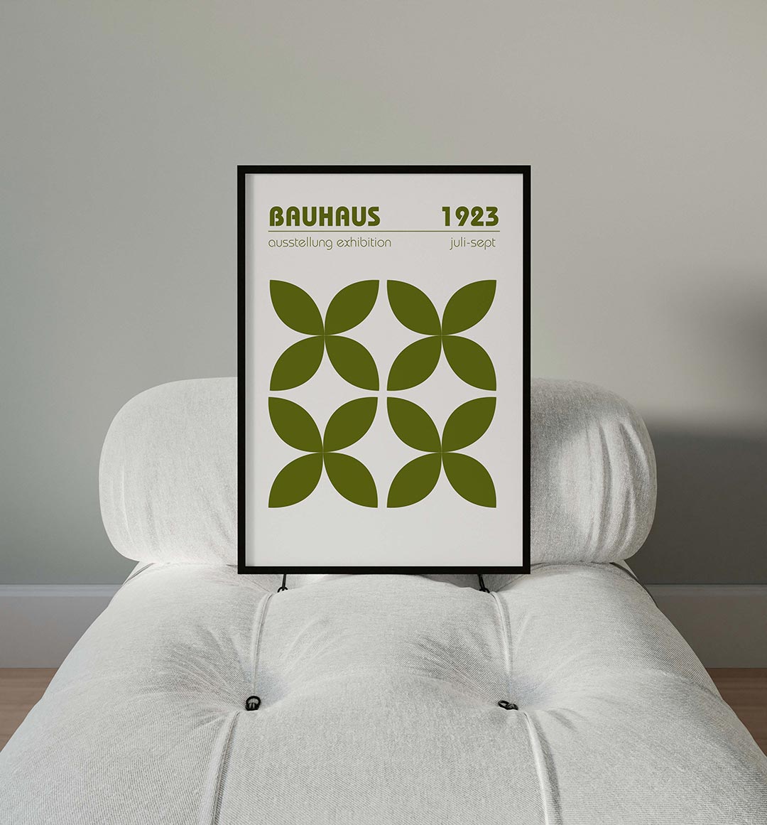 Vormen en vlinders – moderne Bauhaus wandkunst als poster