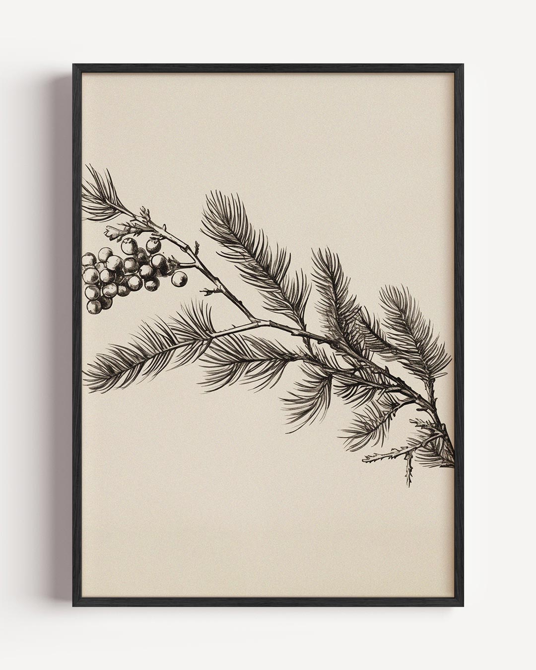 Dennentak Illustratie – kerst portret poster als wanddecoratie