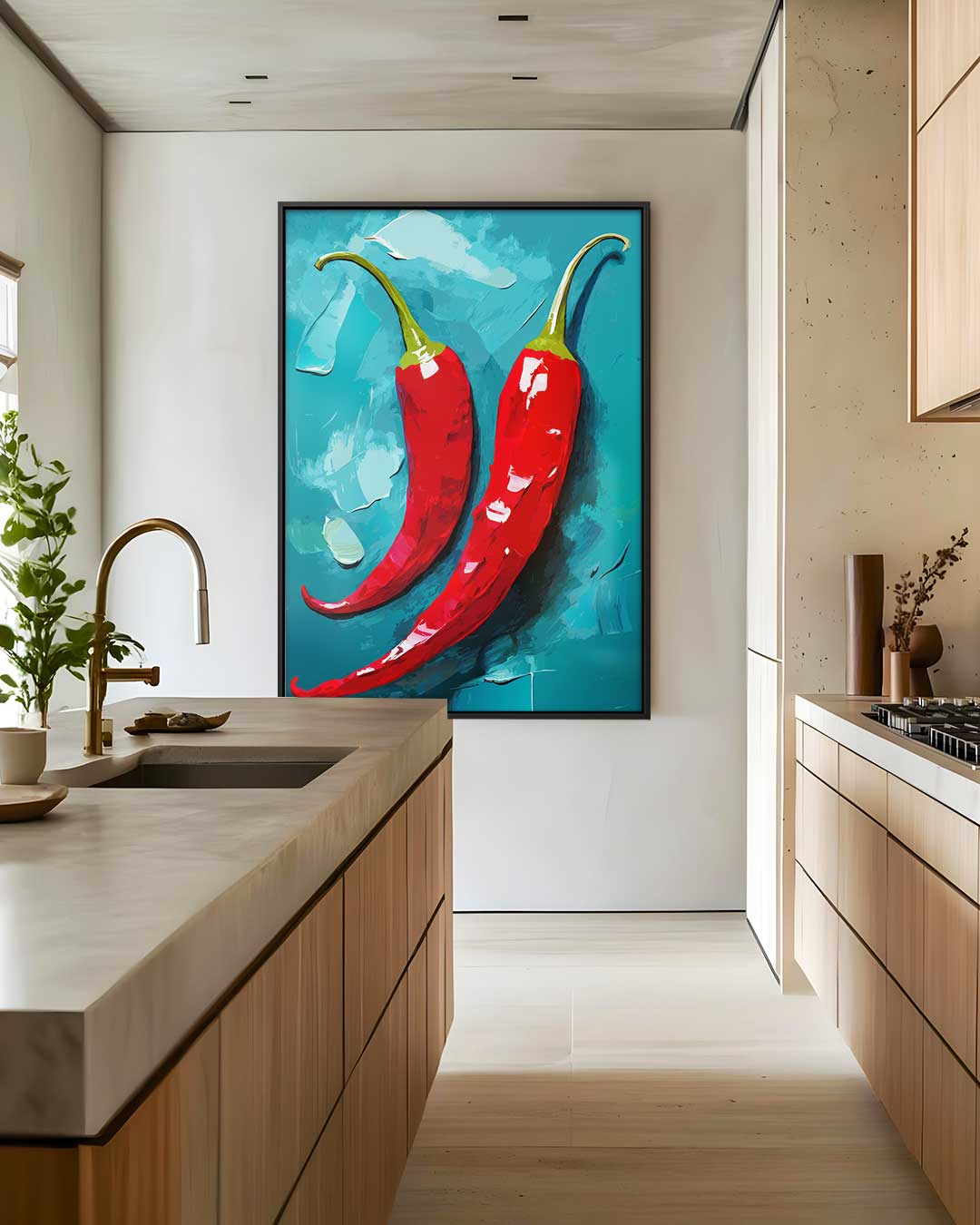 Pittige Peper Passie – staand kunstwerk voor modern interieur
