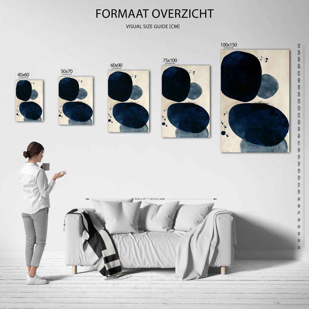 Organische vormen compositie – staand wanddecoratie kunstwerk