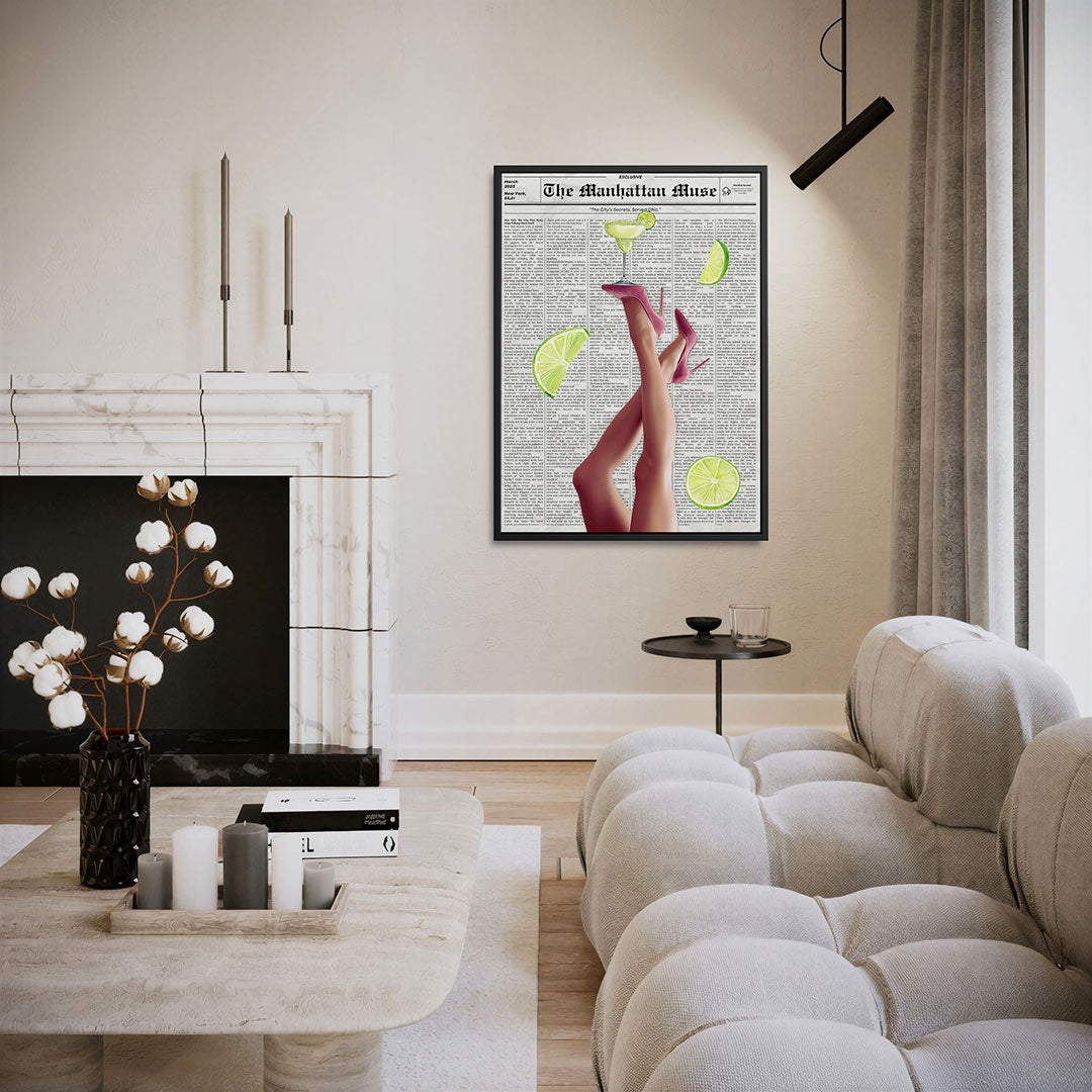 Speelse illustratie – staand wanddecoratie kunstwerk