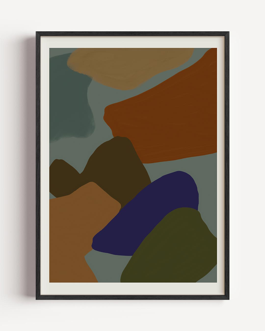 Abstracte Aardetinten Kunstposter – keuken portret poster als wanddecoratie