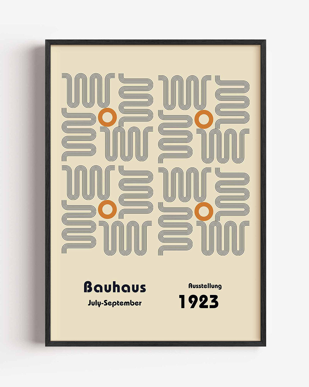 Lijnpatroon en cirkel – staande Bauhaus poster als wanddecoratie