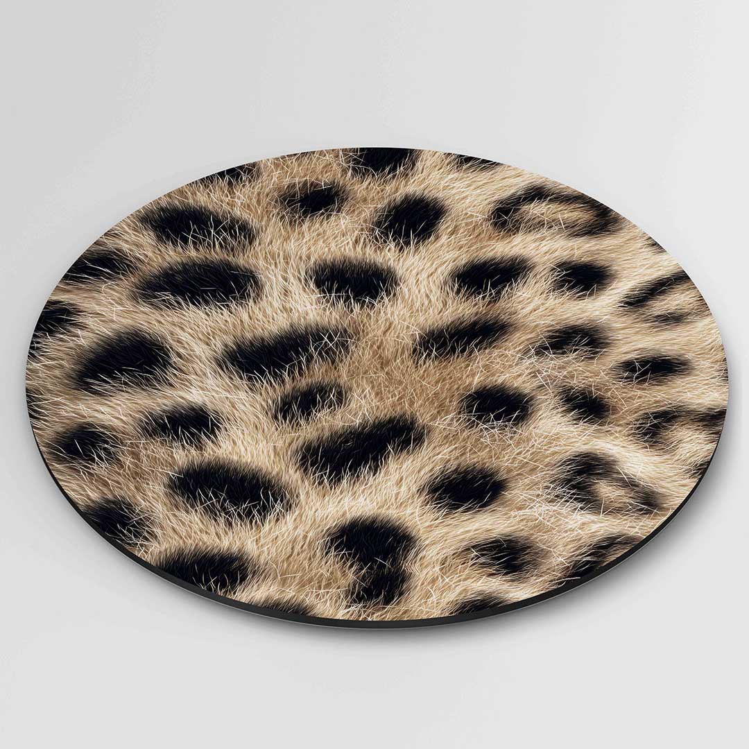 Luipaardprint – ronde safari wanddecoratie van WallArtistic