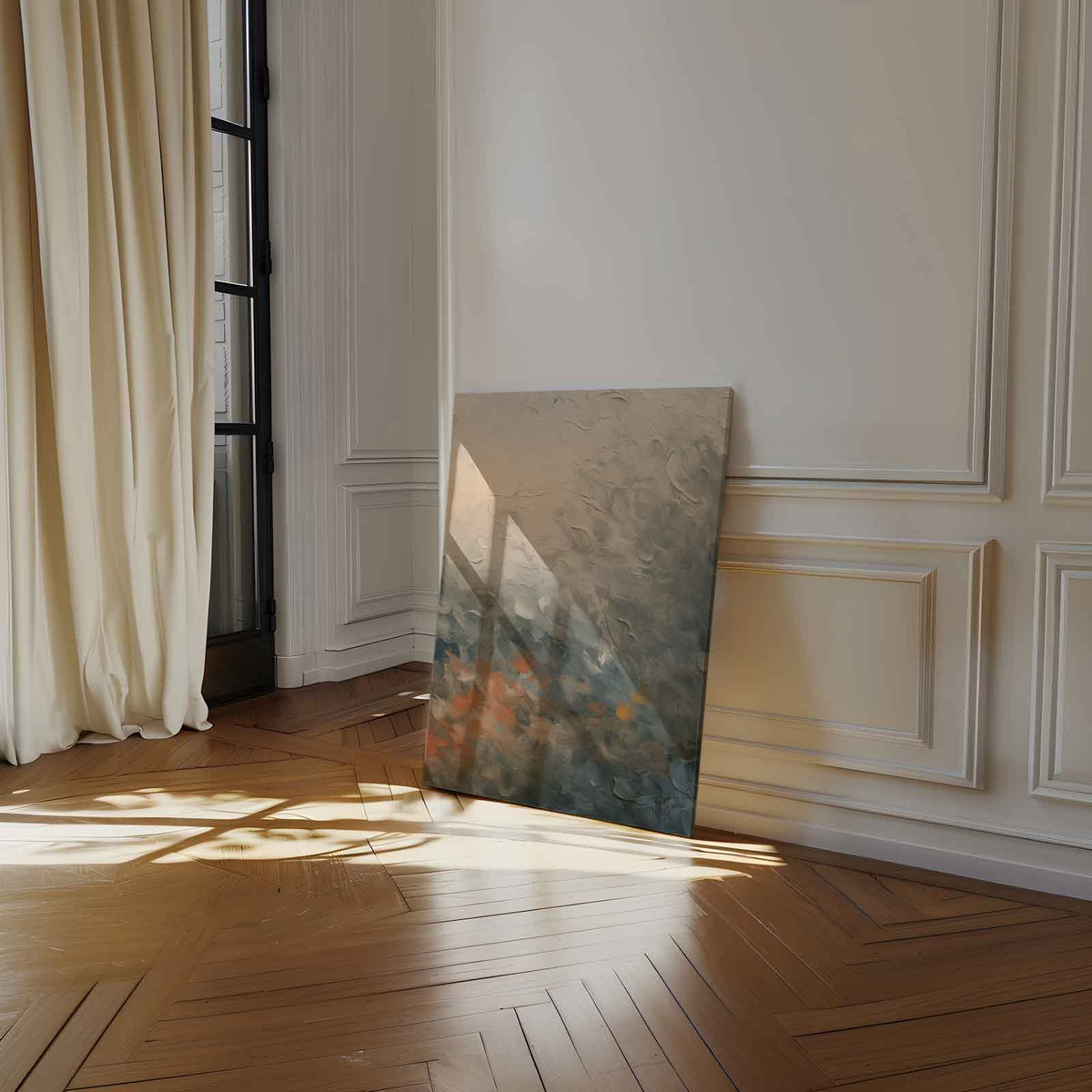 Kleurrijke Zonsopgang in Abstractie – canvas wanddecoratie in portret formaat