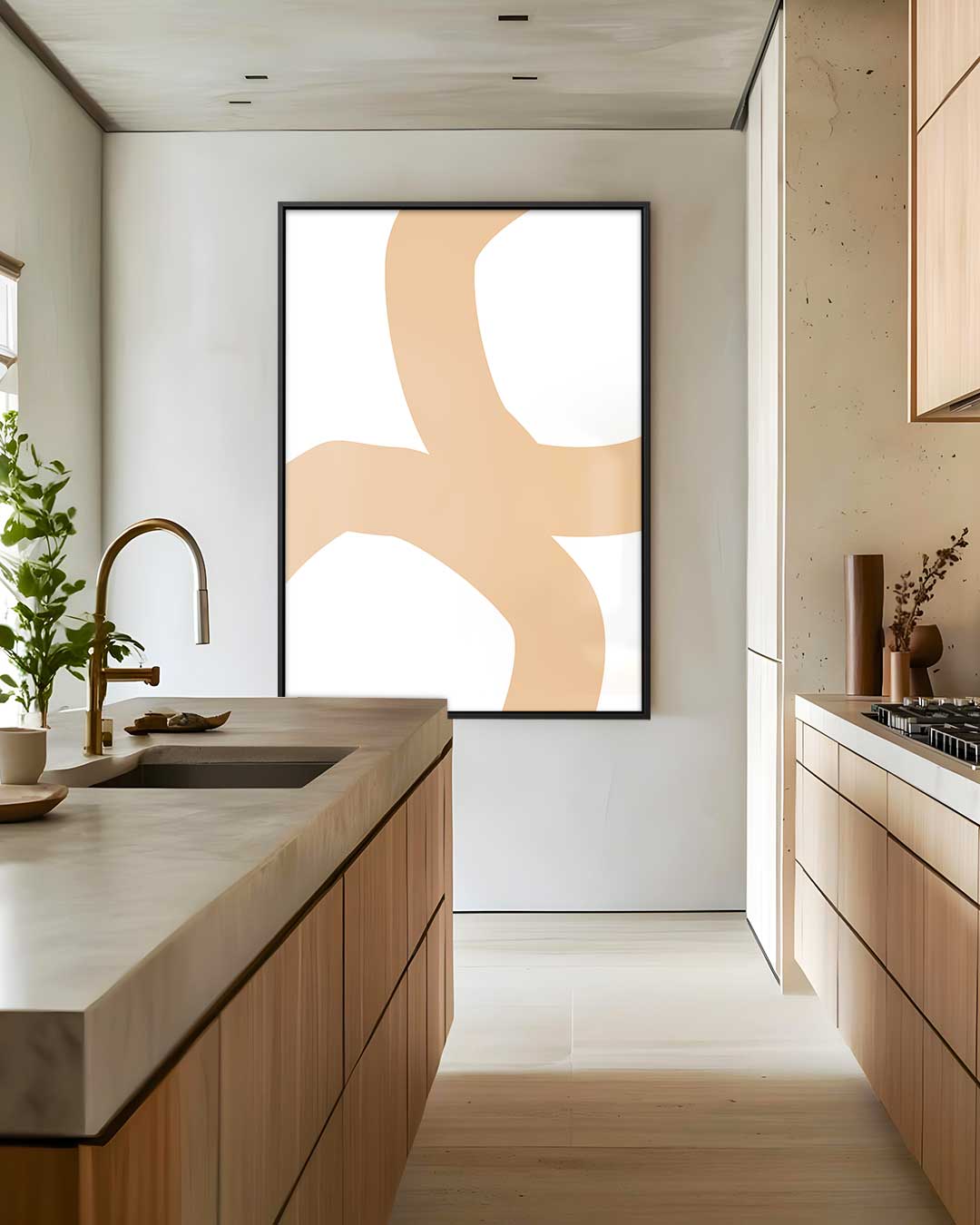 Elegante Abstracte Compositie – dibond wanddecoratie in staand formaat