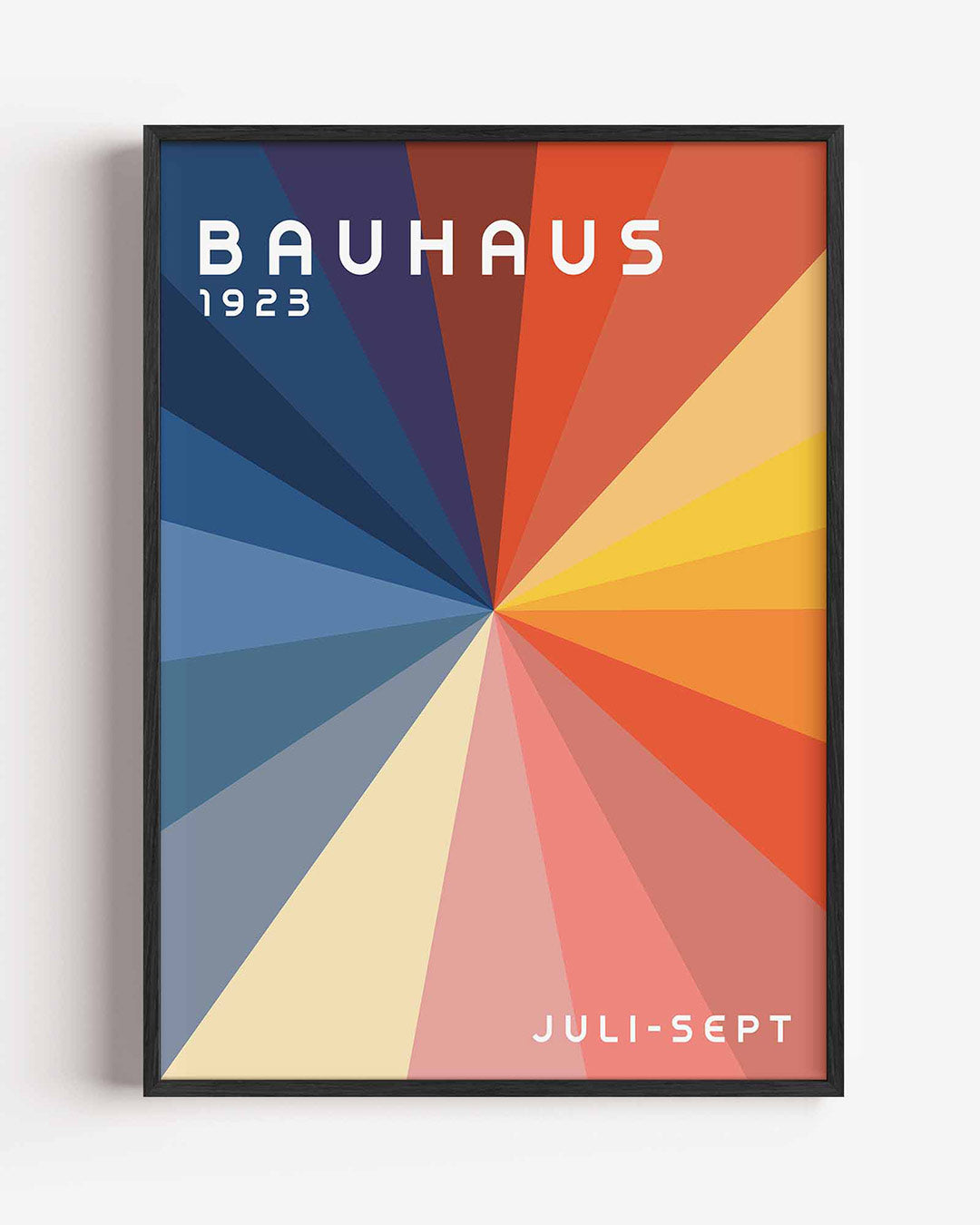 Stralende kleurvlakken – staande Bauhaus poster als wanddecoratie