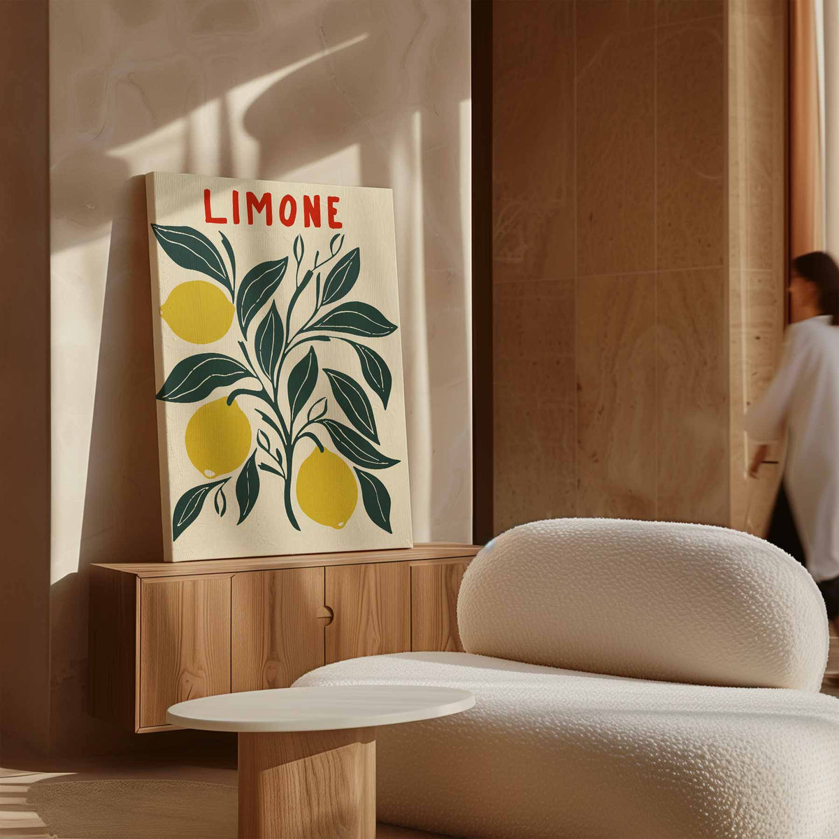 Limone Illustratie – staand kunstwerk voor modern interieur