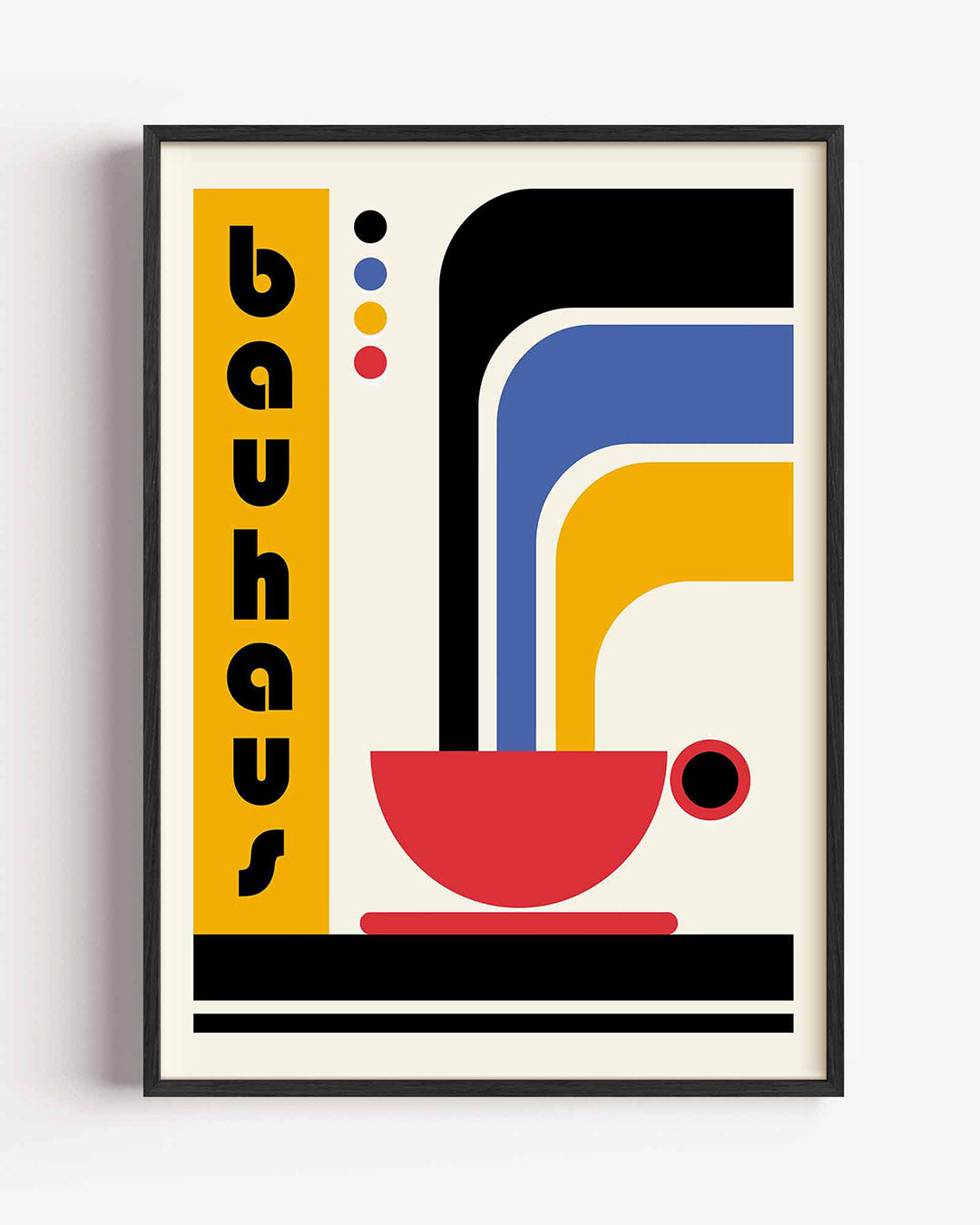 Kleurvlakken en lijnen – staande Bauhaus poster als wanddecoratie