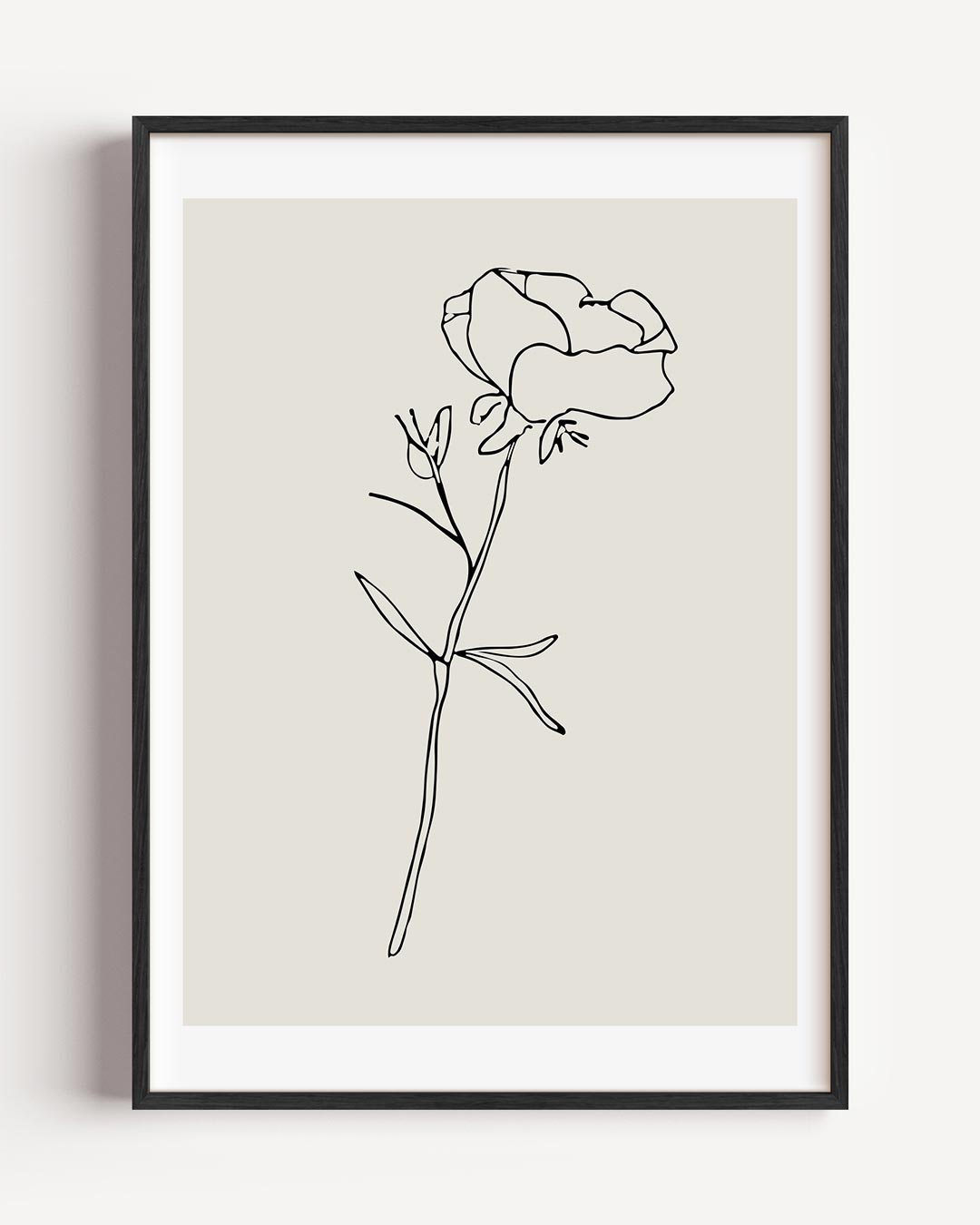 Minimalistische Bloemenlijntekening – keuken portret poster als wanddecoratie