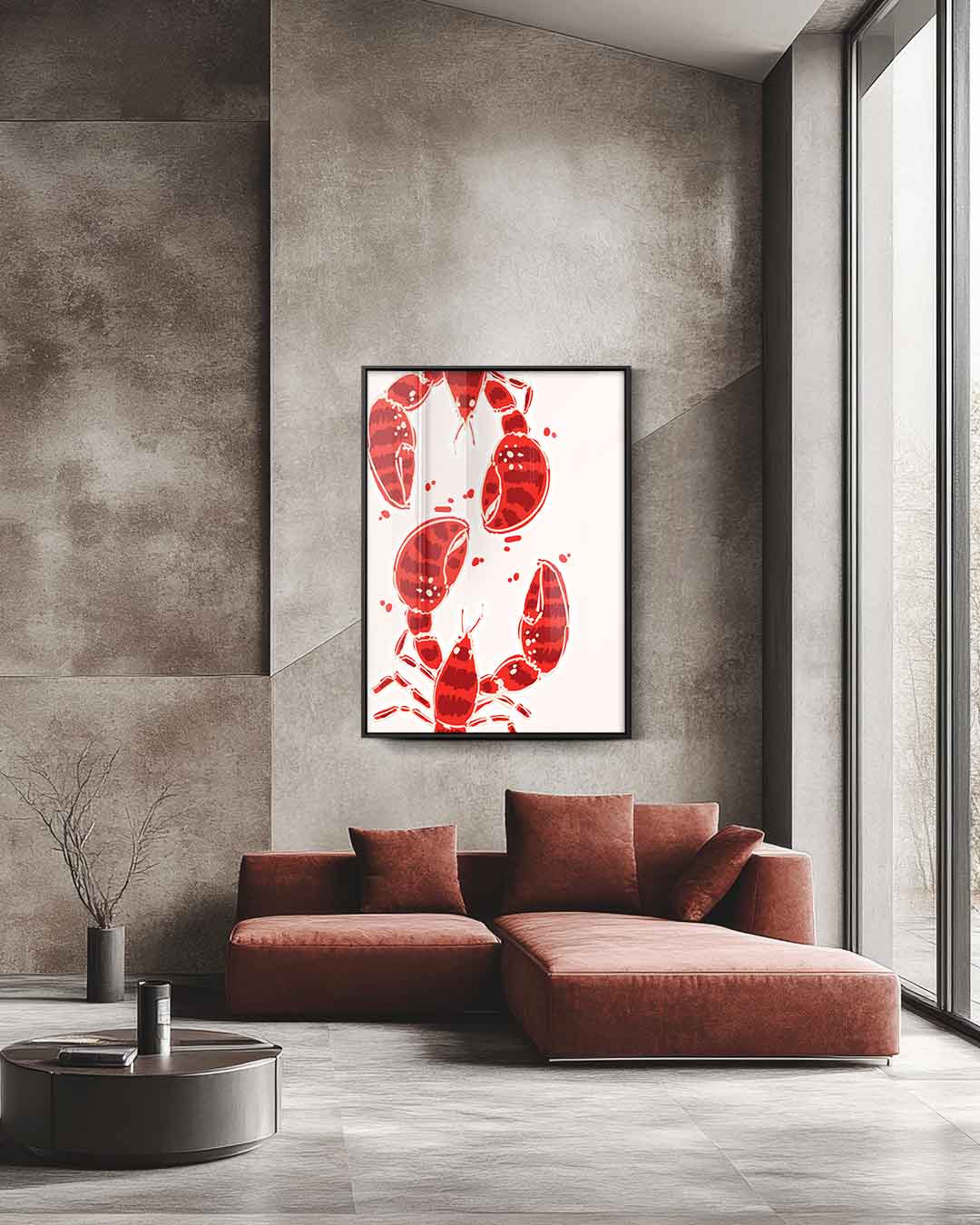 Speelse Kreeften Illustratie – staande wandkunst voor woonkamer of interieur