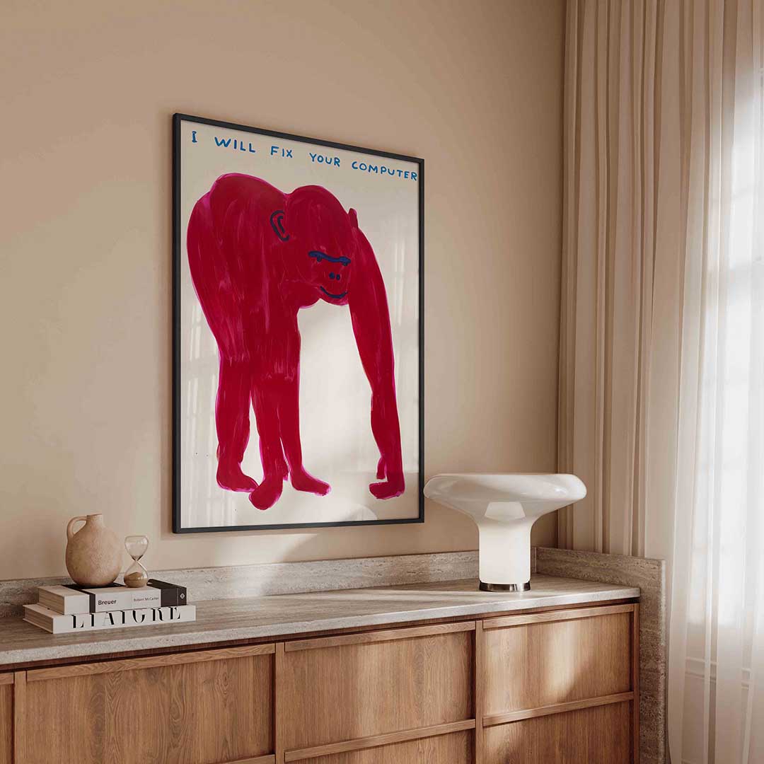 Rode aap met tekst – urban poster in staand formaat