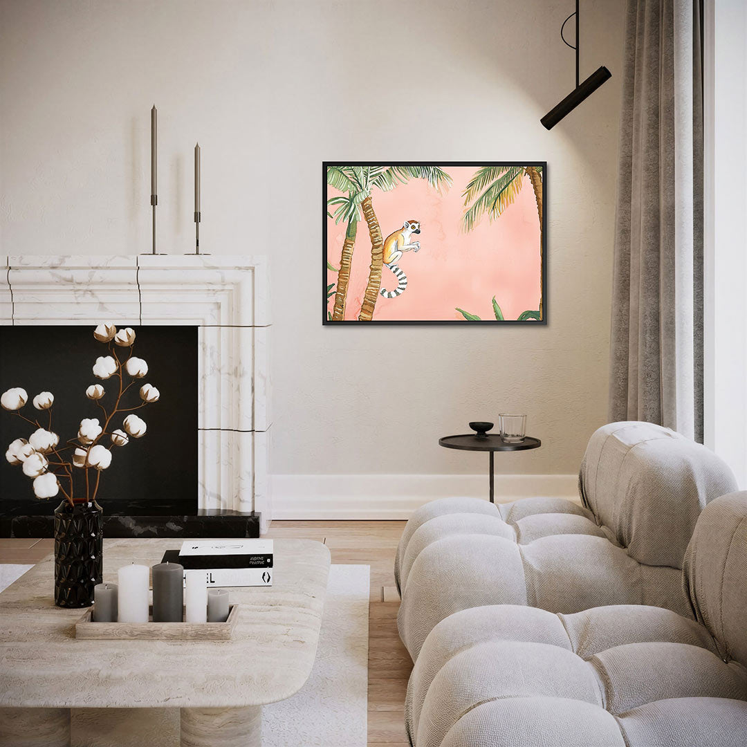 Tropische lemur – liggende wanddecoratie
