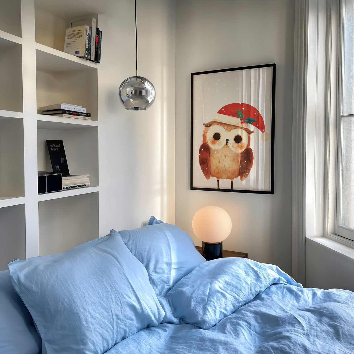 Kerst Uilen – staande muurposter voor de kinderkamer